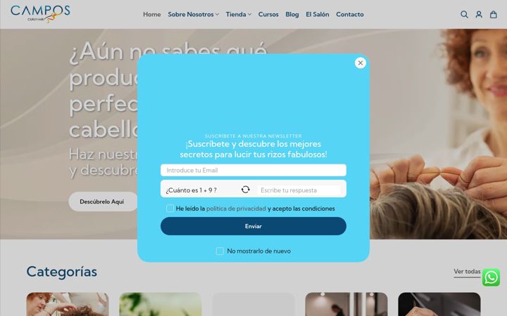 Screenshot of camposcurlyhair.com