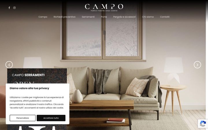 Screenshot of camposerramenti.it