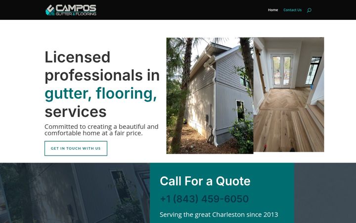 Screenshot of camposgutterandflooringllc.com