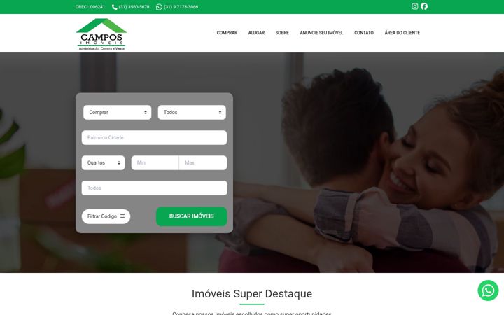 Screenshot of camposimoveismg.com.br