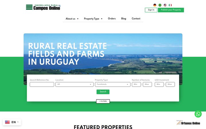 Screenshot of camposonline.com.uy