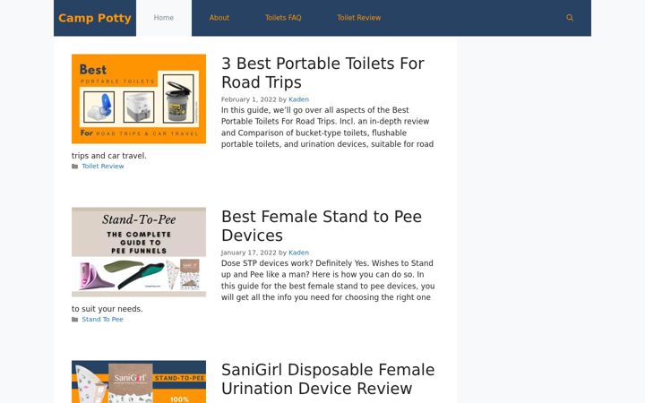Screenshot of camppotty.com