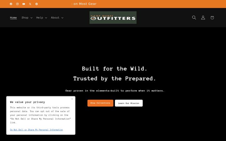 Screenshot of campquestoutfitters.com