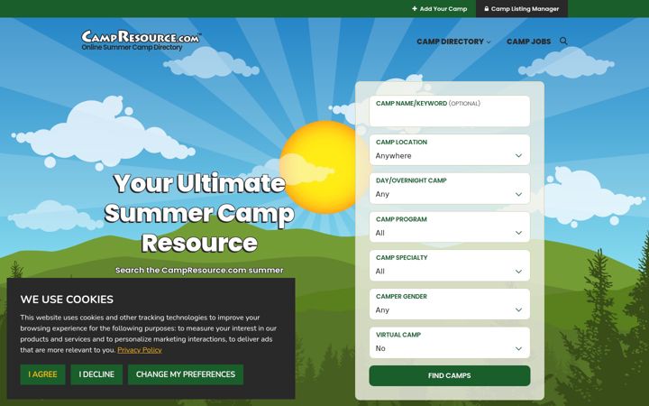 Screenshot of campresource.com