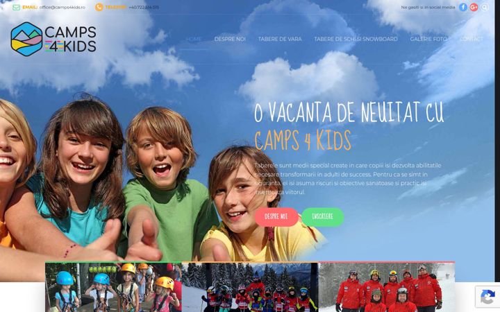 Screenshot of camps4kids.ro