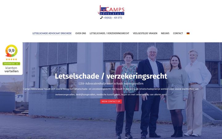 Snimka zaslona za campsadvocatuur.nl