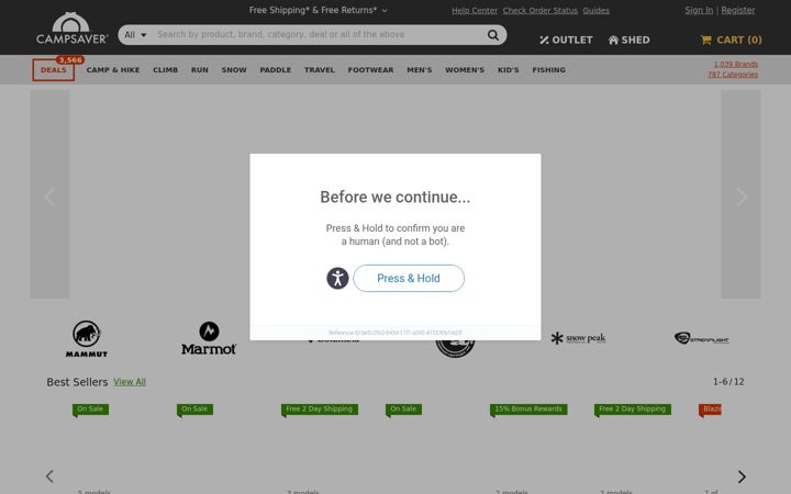 Screenshot of campsaver.com