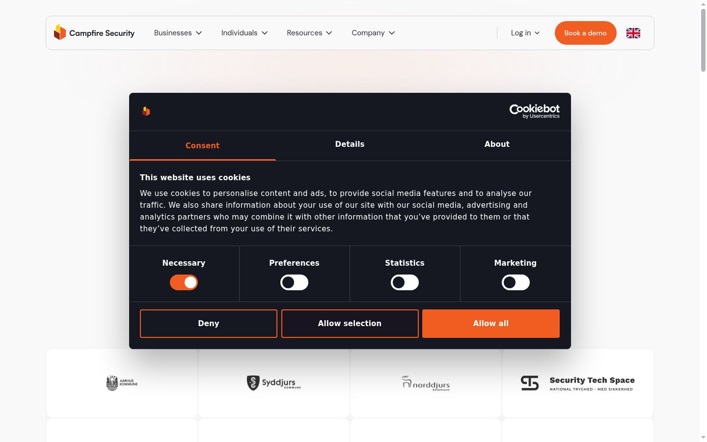 Capture d'écran de la bannière de consentement affichée avant toute interaction