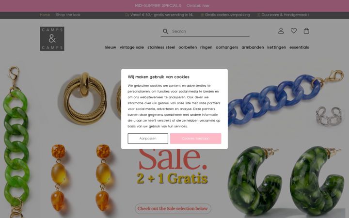Screenshot of campsencamps.nl