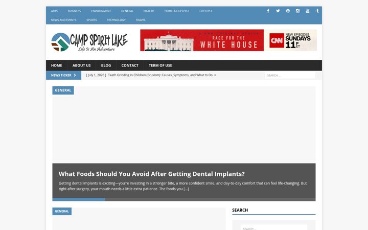 Screenshot of campspiritlake.ca