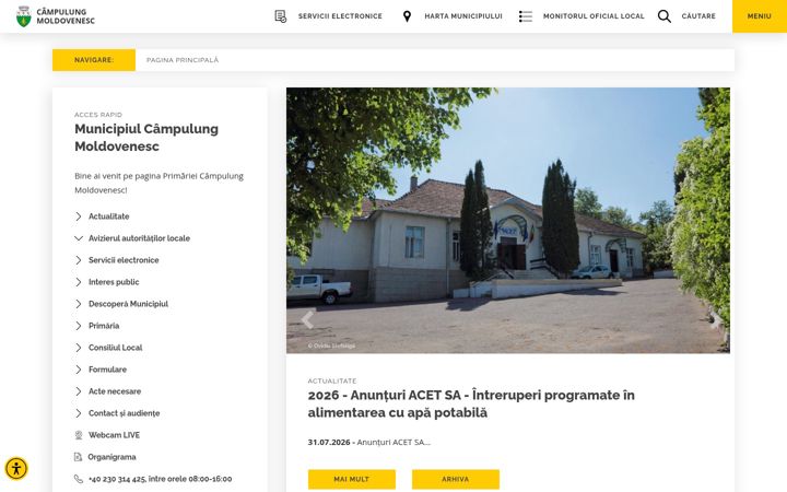 Skärmbild av campulungmoldovenesc.ro
