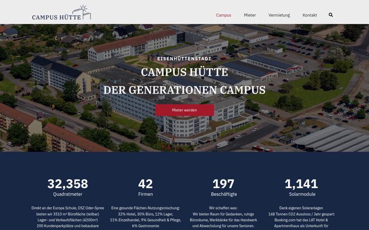 Screenshot of campus-huette.de