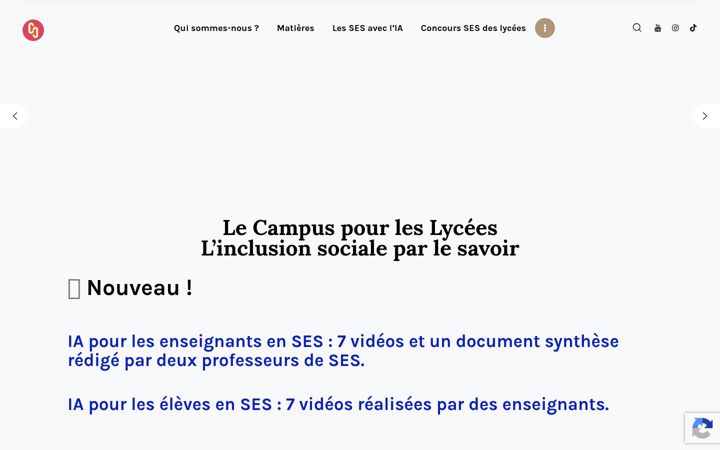 Kuvakaappaus sivustosta campus-innovation-lycees.fr