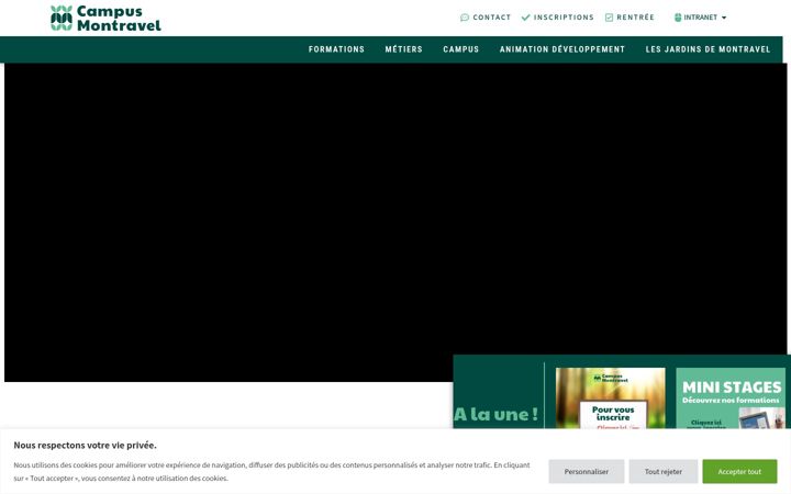 Kuvakaappaus sivustosta campus-montravel.fr