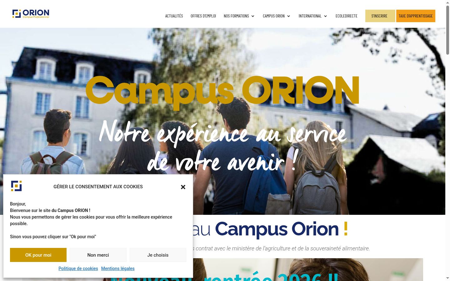 Captura de pantalla del banner de consentimiento mostrado antes de cualquier interacción