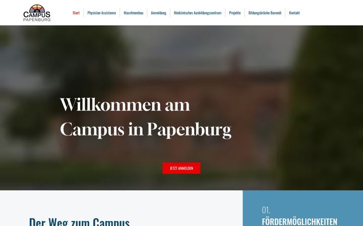 Screenshot of campus-papenburg.net