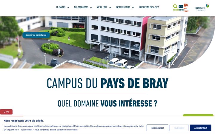 Kuvakaappaus sivustosta campus-paysdebray.fr