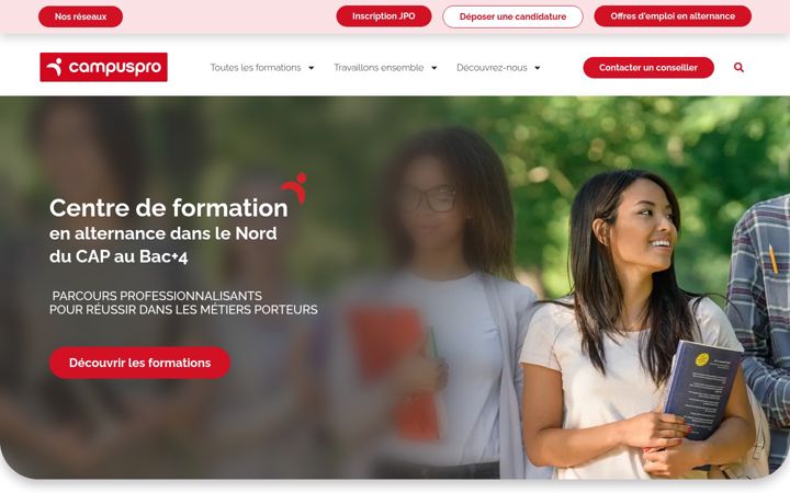 Kuvakaappaus sivustosta campus-pro.fr