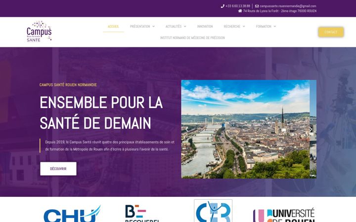 Kuvakaappaus sivustosta campus-sante-rouen.fr