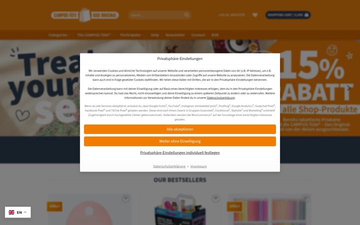 Screenshot of campus-tuete.de