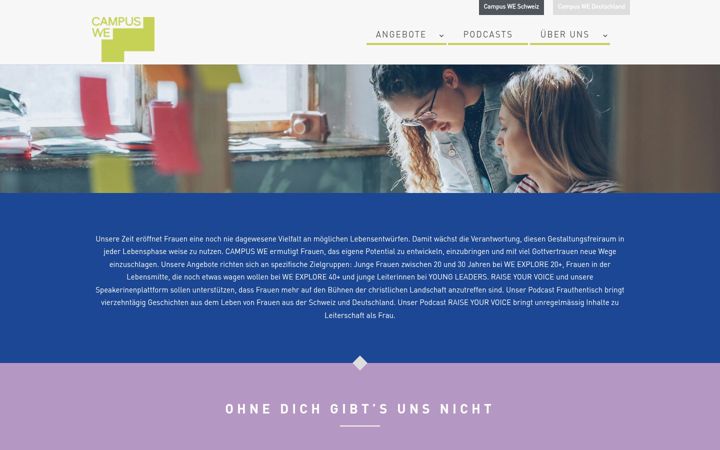 Screenshot of campus-we.ch