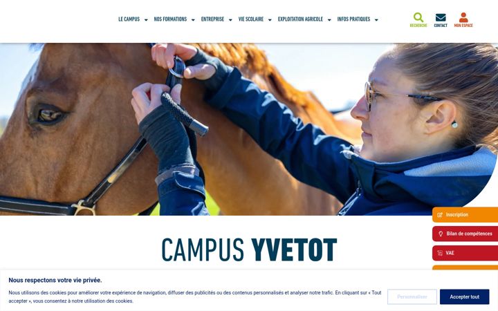Kuvakaappaus sivustosta campus-yvetot.fr