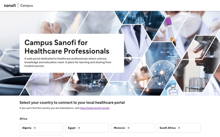 Zrzut ekranu campus.sanofi