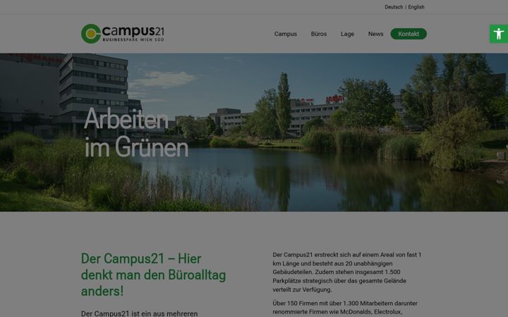 Screenshot of campus21.at