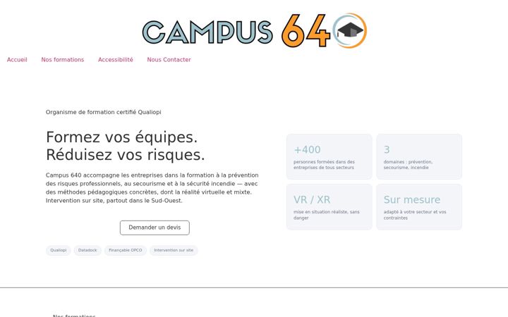Kuvakaappaus sivustosta campus640.fr