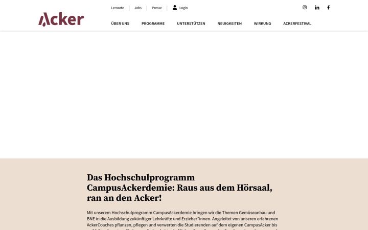 Screenshot of campusackerdemie.co