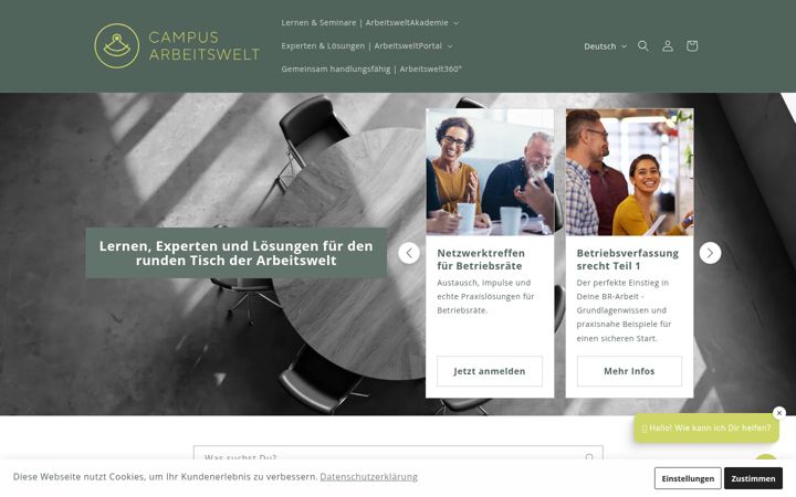 Ekrano kopija campusarbeitswelt.de