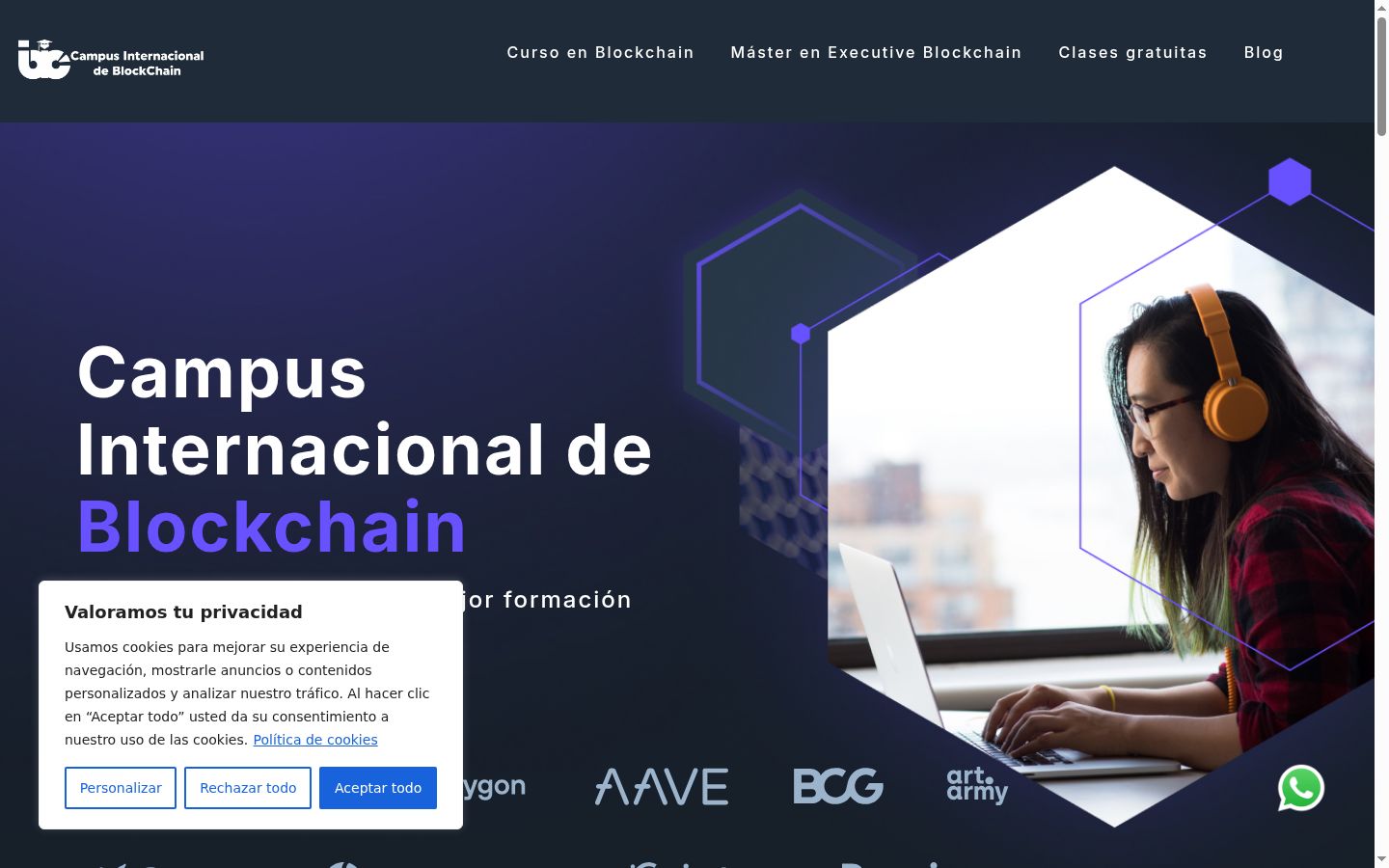 Capture d'écran de la bannière de consentement affichée avant toute interaction