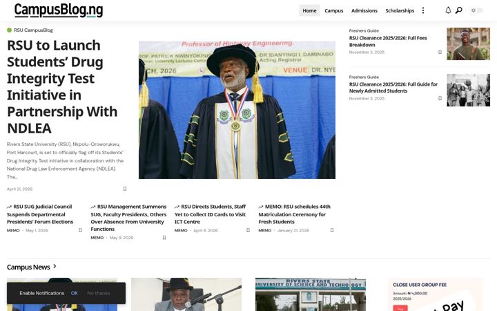 Screenshot stránky campusblog.ng