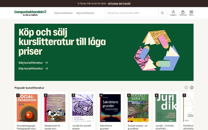 Screenshot of campusbokhandeln.se