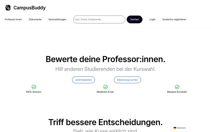 Screenshot of campusbuddy.de