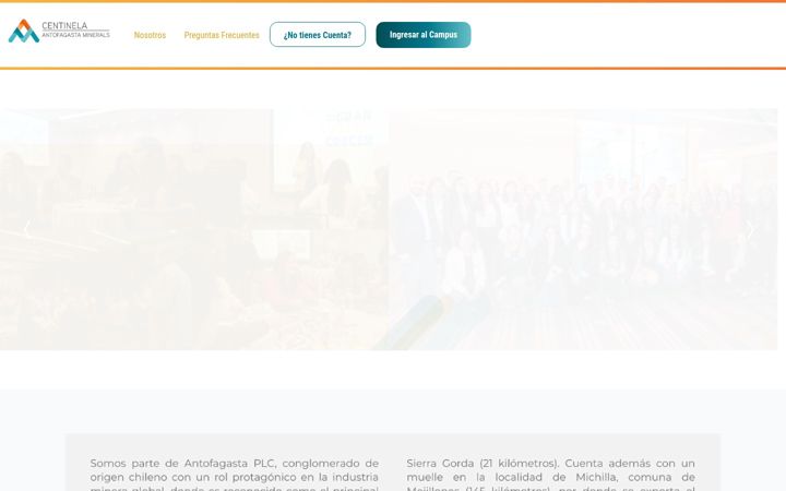 Captură de ecran a campuscentinela.cl
