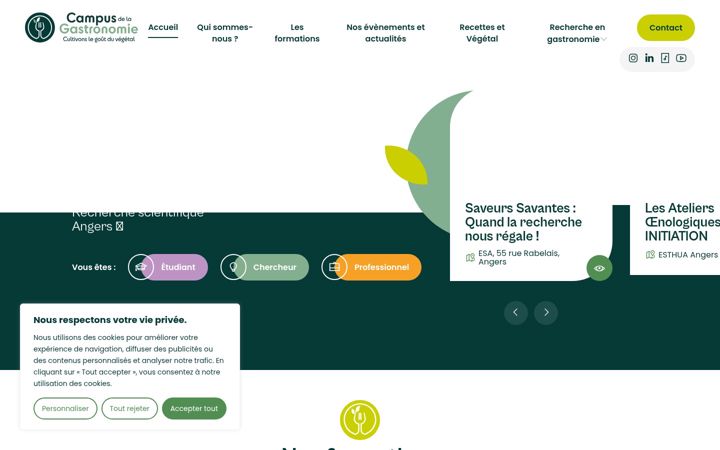Screenshot of campusdelagastronomie.com