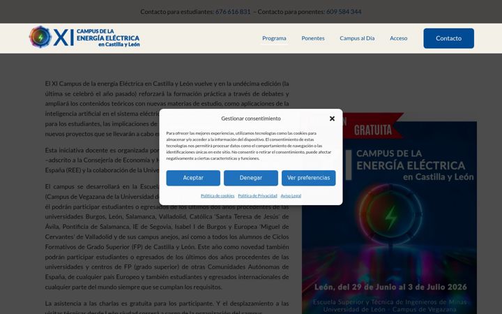 Екранна снимка на campusenergiacyl.es
