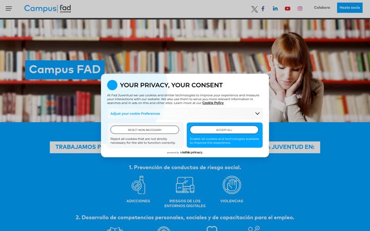 Snimka zaslona za campusfad.org