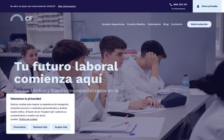 Screenshot stránky campusformaciongranada.es