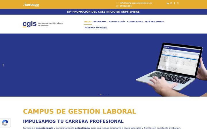 Screenshot stránky campusgestionlaboral.es