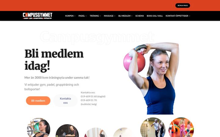 Screenshot of campusgymmet.se