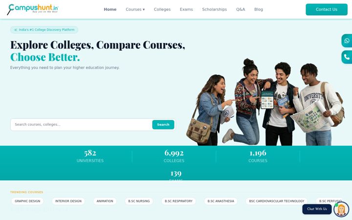Screenshot of campushunt.in