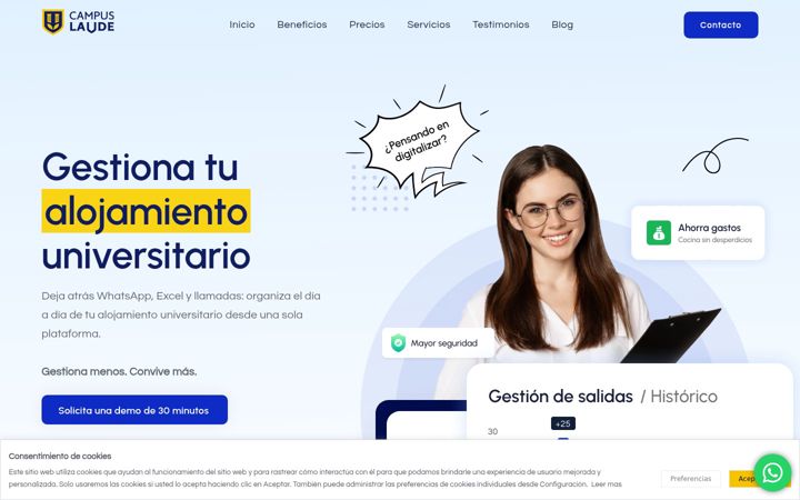 Screenshot of campuslaude.com