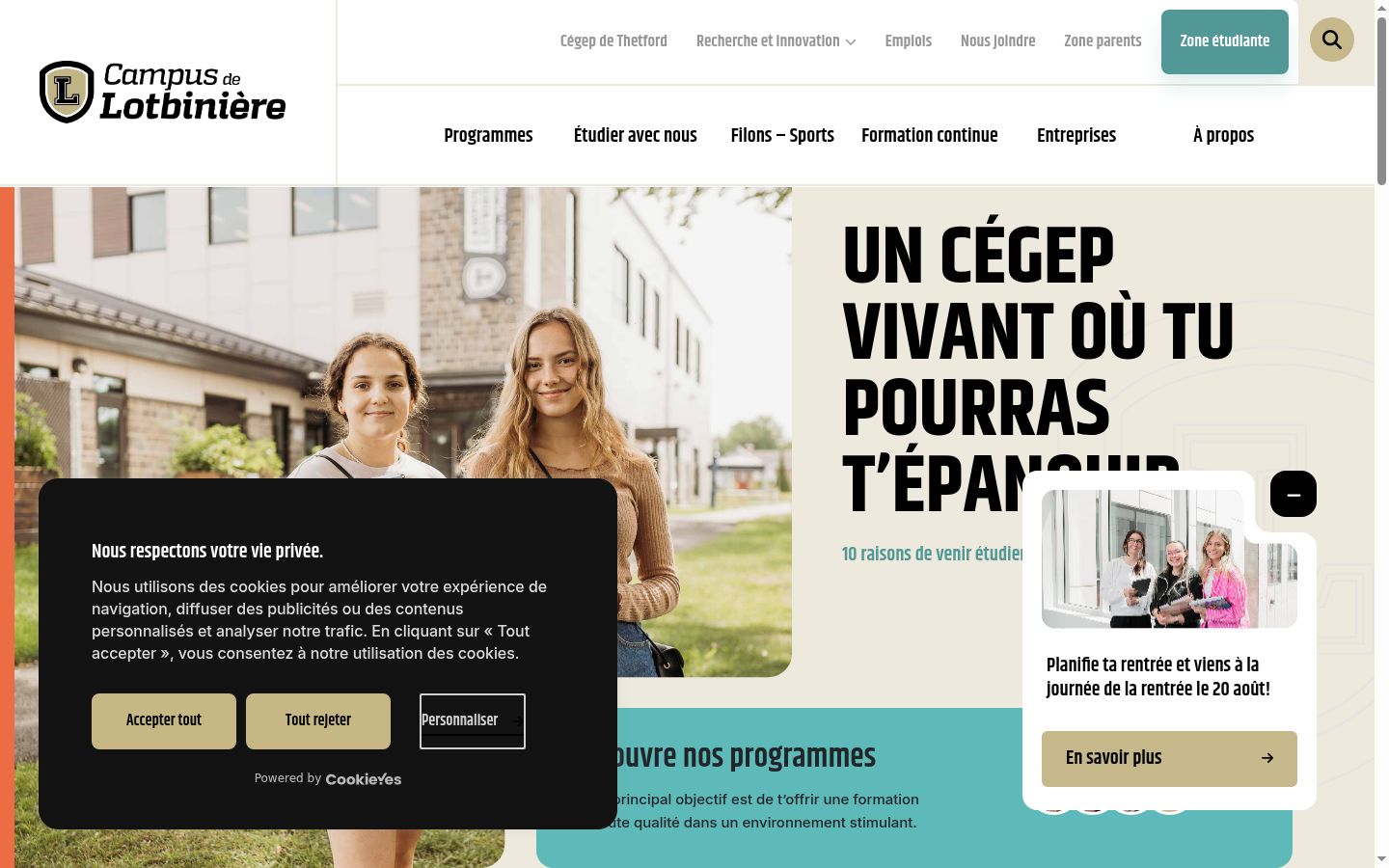 Screenshot van de toestemmingsbanner zoals getoond vóór enige interactie