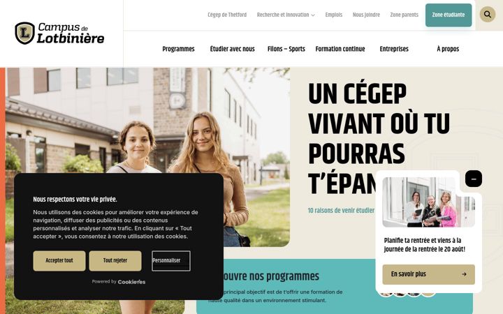 Ekrānuzņēmums no campuslotbiniere.ca
