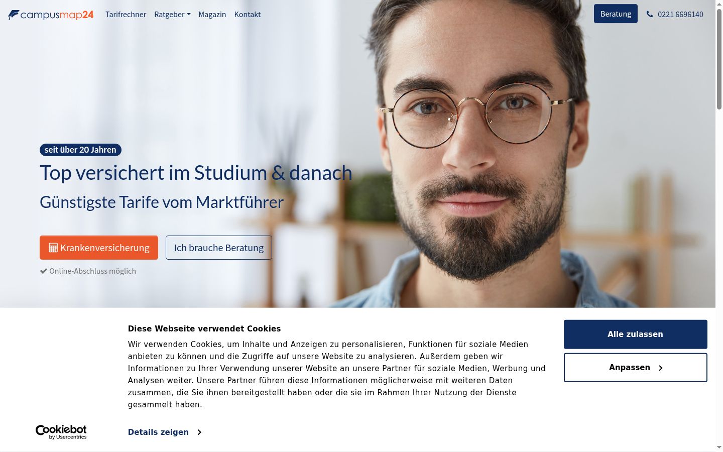 Screenshot van de toestemmingsbanner zoals getoond vóór enige interactie