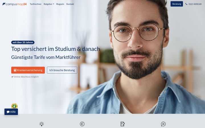 Screenshot von campusmap24.de