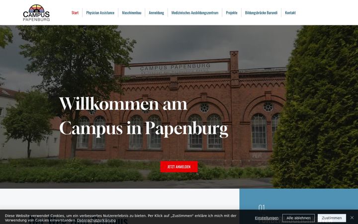 Screenshot of campuspapenburg.com
