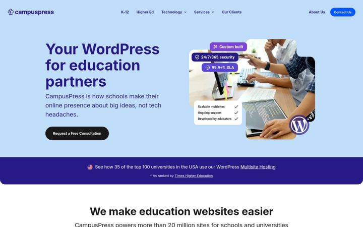 Screenshot of campuspress.com